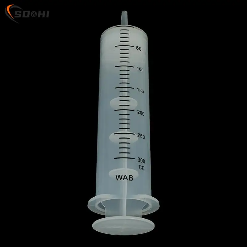 

HOT! 300ml Plastic Syringe Large Capacity Syringe Transparent Reusable Sterile Measuring Injection Syringe Nutrient Hydroponics