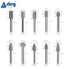 10pcs Carbide Burr Set Die Grinder Bits Rotary Files 1/4" 6.35mm Shank for Grinding Wood Metal Fits Dremel Reamer Tools 2