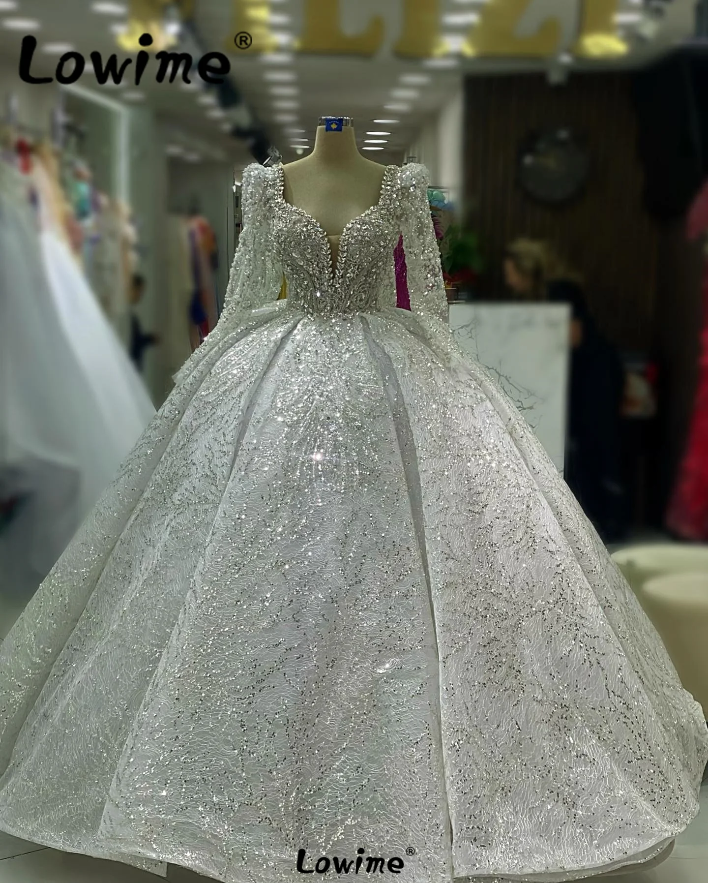 Aso Ebi-vestido de novia árabe de encaje, lujoso vestido de novia musulmán de manga larga con cuentas y cristales, hecho a medida, 2024