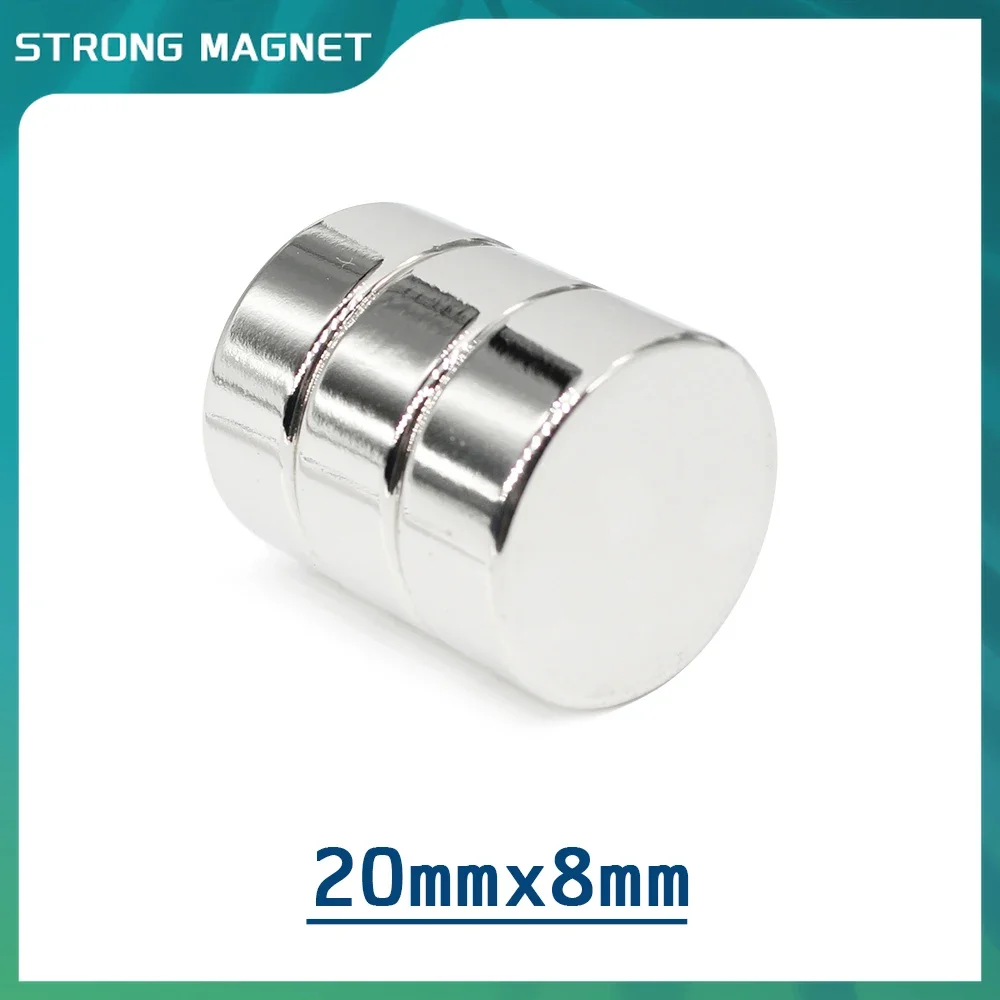2/5/10/15/20PCS 20×8 Round Search Magnet 20mm X 8mm Rare Earth Neodymium Magnet Disc 20x8mm Permanent Magnet Strong 20*8 mm