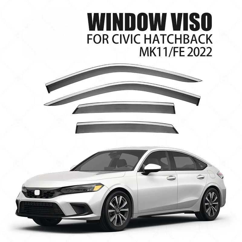 

Fit For Honda 2016-2021 2022-2024 Civic 5D Hatchback Window visor Air Deflectors Guard Rain Smoke Wind Vent Awnings Shelters