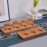 Wood bamboo Serving Tray Beer Tasting Flight Sampler Boards Scotch Flight Serving Tray For Bar, Brewery, Gifts, Party, Education 2