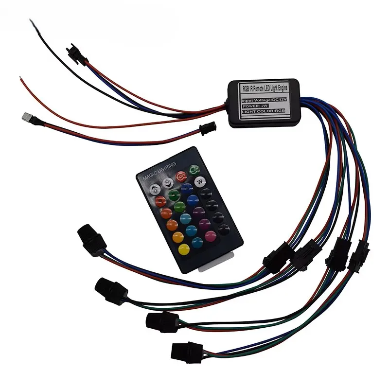 1X DC12V RGB LED Fiber Optic Light with IR Controller for Car Ceiling LED Lights