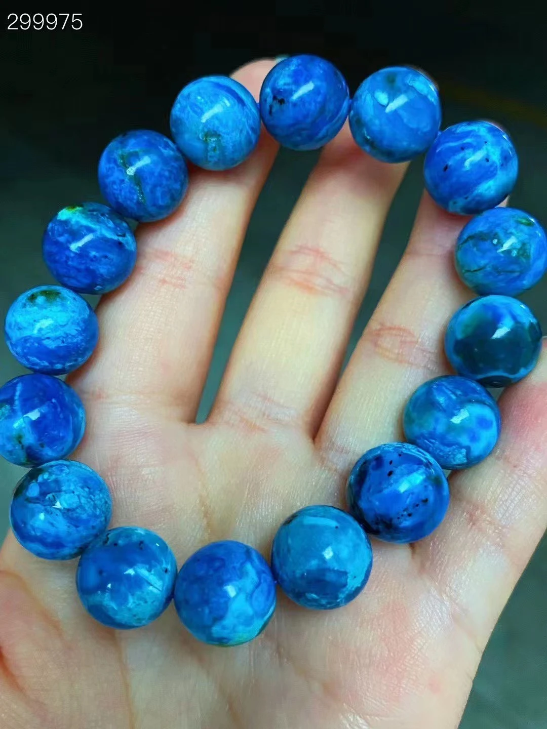 

Natural Blue Malachite Azurite Gemstone Bracelet Stretch 12.5mm Round Beads Chrysocolla Women Men Jewelry AAAAAA