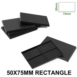 Enhanced Rectangle Bases Black for Wargames and Military Dioramas (60pcs)