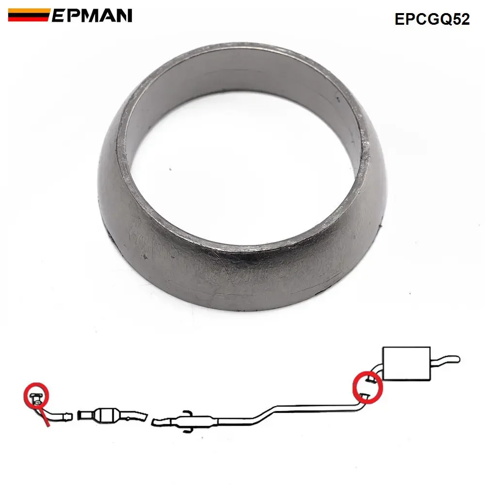 EPMAN Exhaust Muffler Donut Gasket Graphite Ring Exhaust Gasket Joint Sealer For Downpipe to Catback Donut Flange EPCGQ52