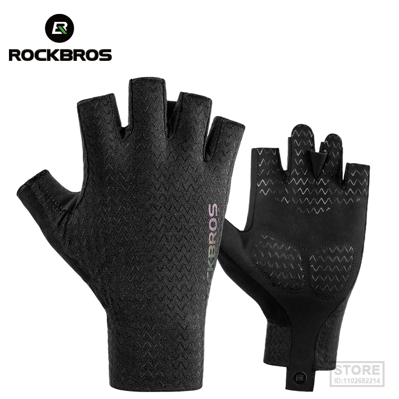 

Велосипедные перчатки ROCKBROS для мужчин и женщин, дышащие противоударные перчатки на полпальца, для горных велосипедов, SBR Pad