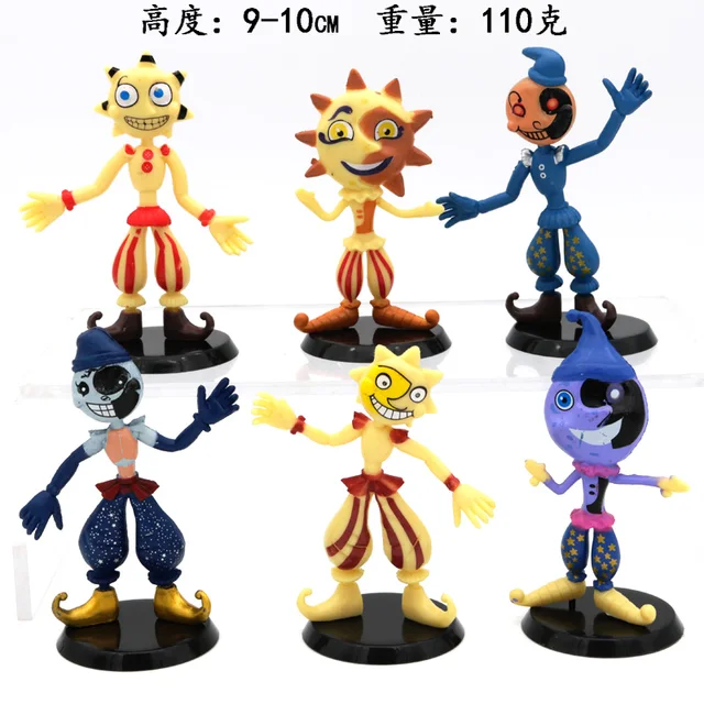 New 8Pcs/lot Fnaf Anime Figure Sundrop Security Breach Fnaf Mangle