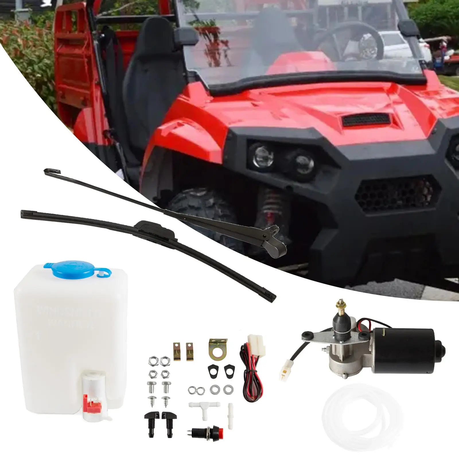 Electric UTV Windshield Wiper Set 16inch 18inch Arm 12V for RTV