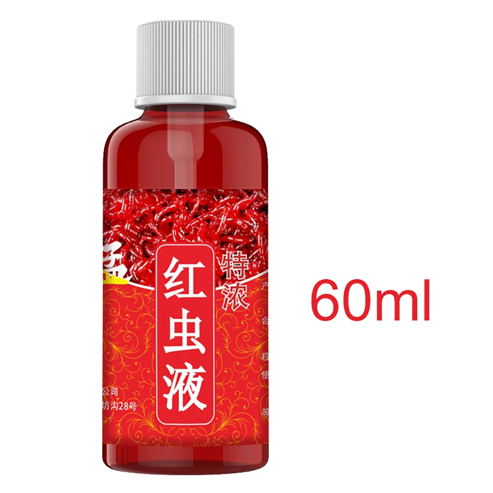 60ML Liquid Blood Worm Scent Fish Attractant Concentrat Fish Bait Additive Permeability Promote Appetite for Trout Cod Carp Bass