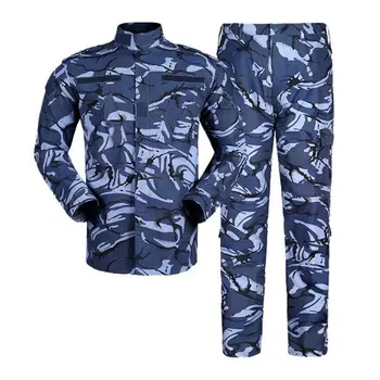 Tuta da allenamento mimetica blu invernale da uomo, set tattico da combattimento caldo, stile abbigliamento da lavoro, uniforme per abbigliamento sportivo da esterno