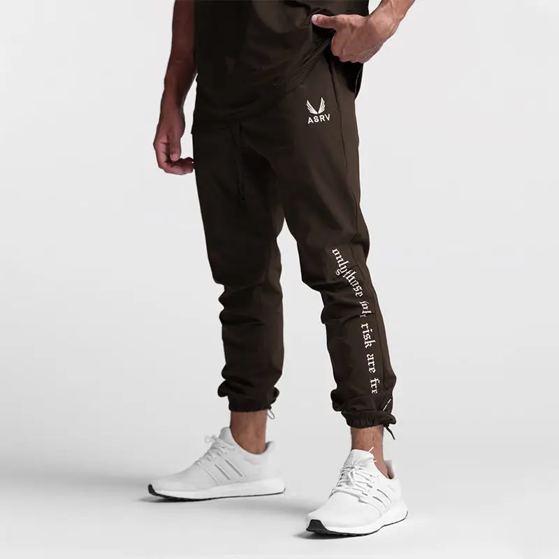 Summer Solid Color Fashion Sweat Pants Man Casual Motion Bodybuilding Pocket Zipper Drawstring Elastic Waist All-match Trousers