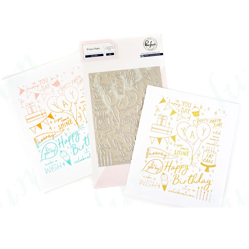 

New Happy Birthday Solid Hot Foil Plate Scrapbook Diary Decoration Stencil Embossing Template Diy Greeting Card Handmade