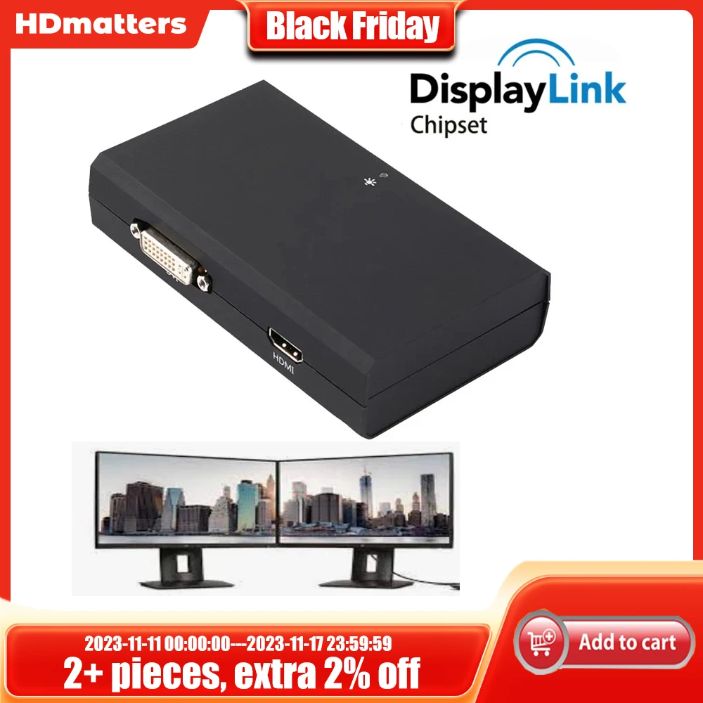 USB30toHDMIDVIConverterSplitterDualDisplayDisplaylinkchipset
