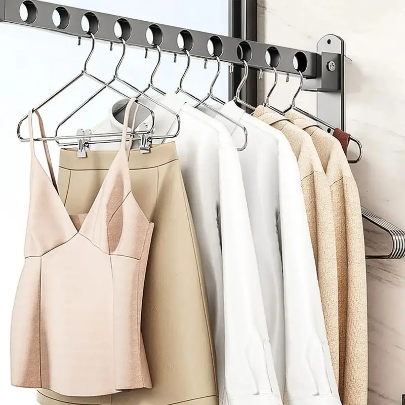 Wall Rack for Clothes Foldable Wall Drying Rack Wall Mounted Clothes Drying Hanger for Laundry Folding Indoor Laundry Hanger 3