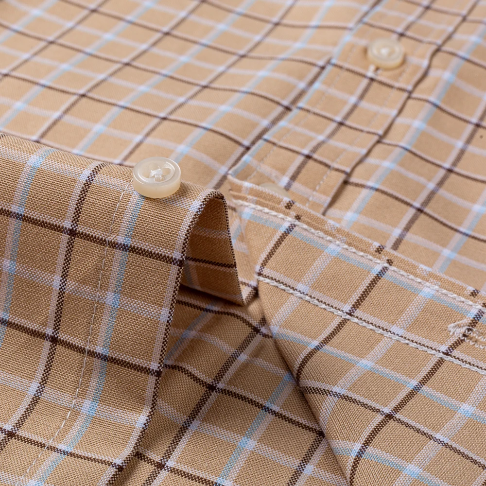 Men's Summer Short Sleeve Cotton Oxford Shirt with Single Patch Pocket