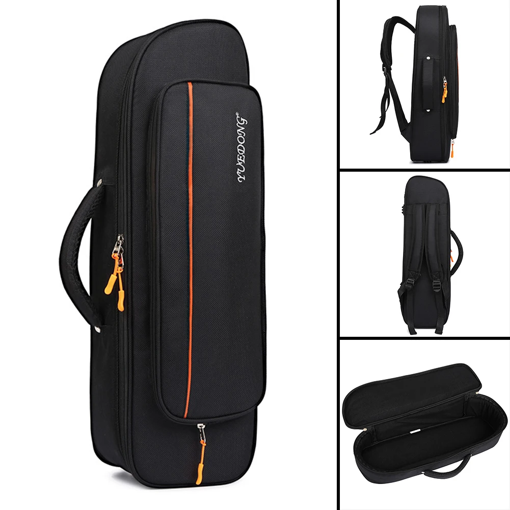 Trumpet Bag Backpack Oxford Cloth Soft Storage Case 22.44 X 6.69 X 5.12inch Trumpet Mouthpiece Trumpet Cleaning Kit Trumpet Silencer