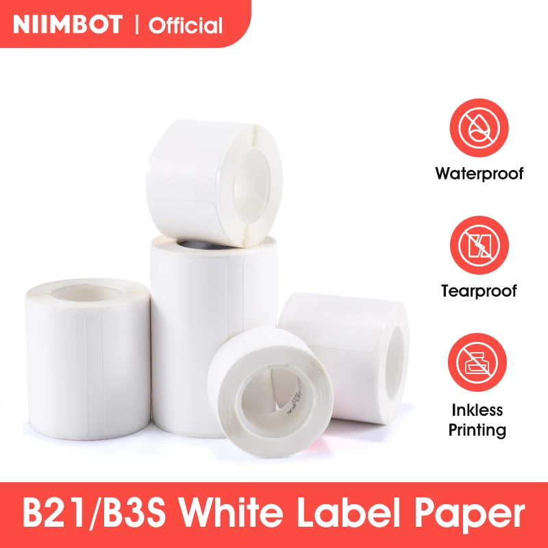 Niimbot B21 B3s Etiqueta Térmica Rolos Preço de Vestuário Comida Auto-adesivo Tag à Prova Dsmart Água Inteligente Escritório Bolso Impressora Etiqueta Papel