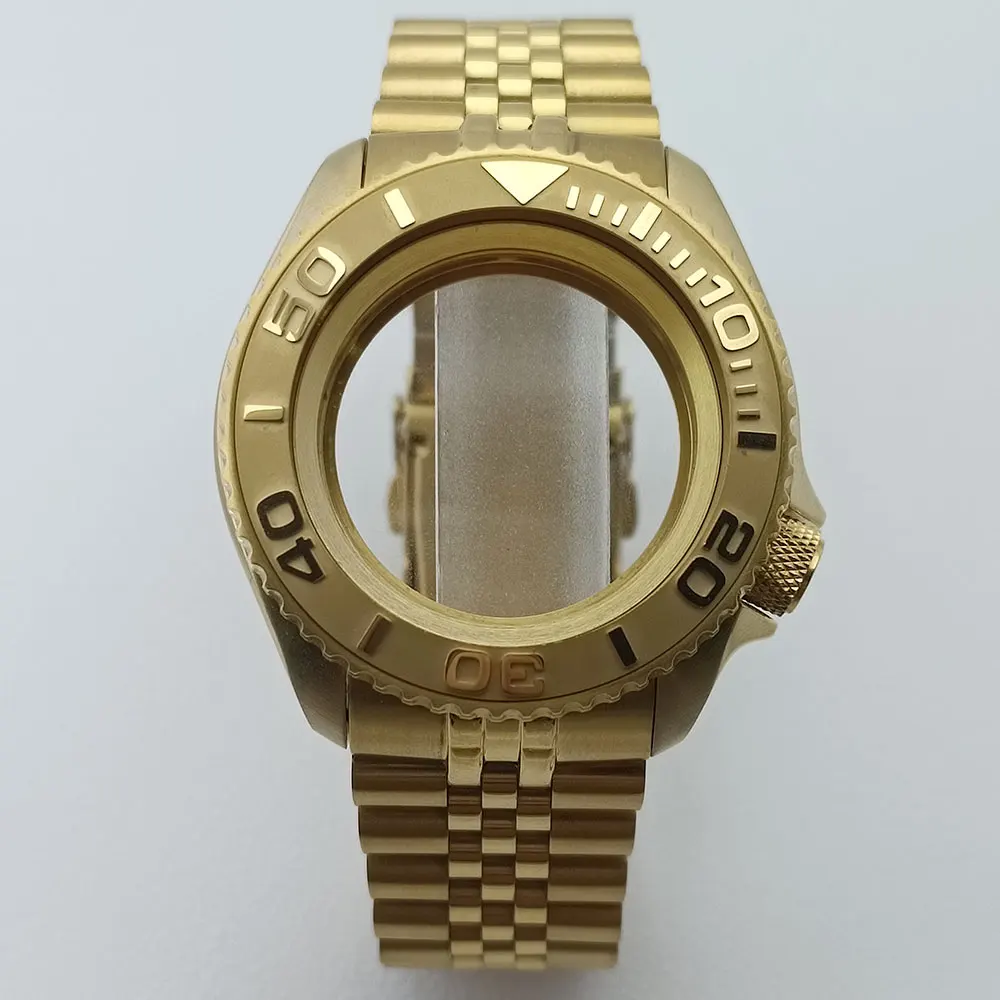 42mm Gold/Rose Gold Steel Watch Case with Sapphire Glass and 22mm Strap