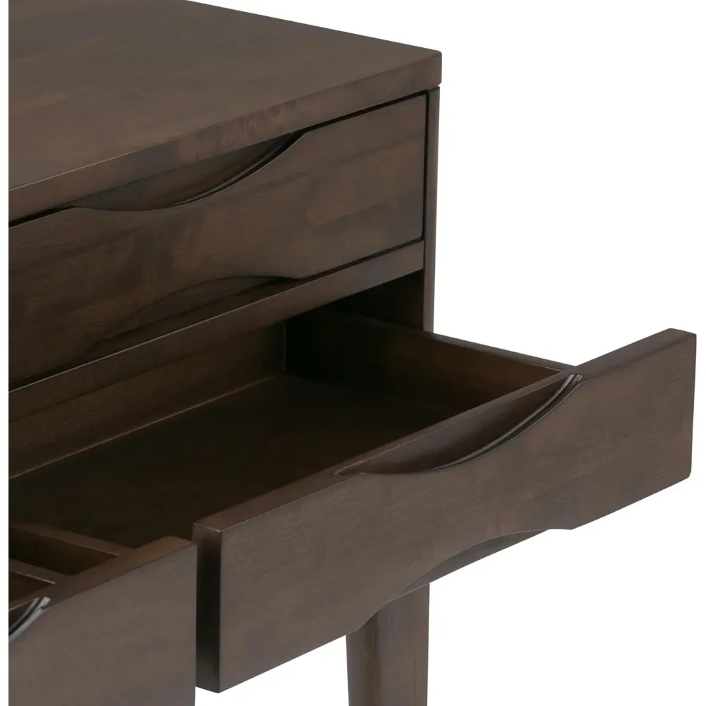 40 inch Wide Mid Century Modern Hallway Console Sofa Entryway Table in Walnut Brown with Storage, 4 Drawers ,for the Living Room 5
