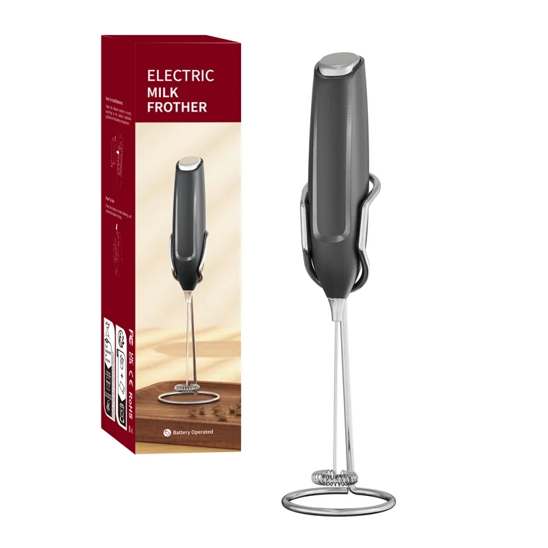 1pcs Electric Milk Frother Hand Blender Portable Mini Handheld Fast Foamer Coffee Cappuccino Whisk Mixer Food Blender with Stand 2
