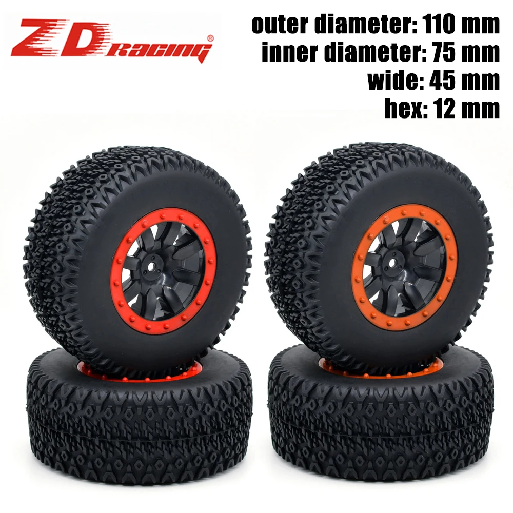 

ZD Racing 1/10 DBX-10 Slash Redcat HSP Desert Buggy Short Course Truck RC Car 110 мм шины колеса 12 мм Hub Hex 7542 7543