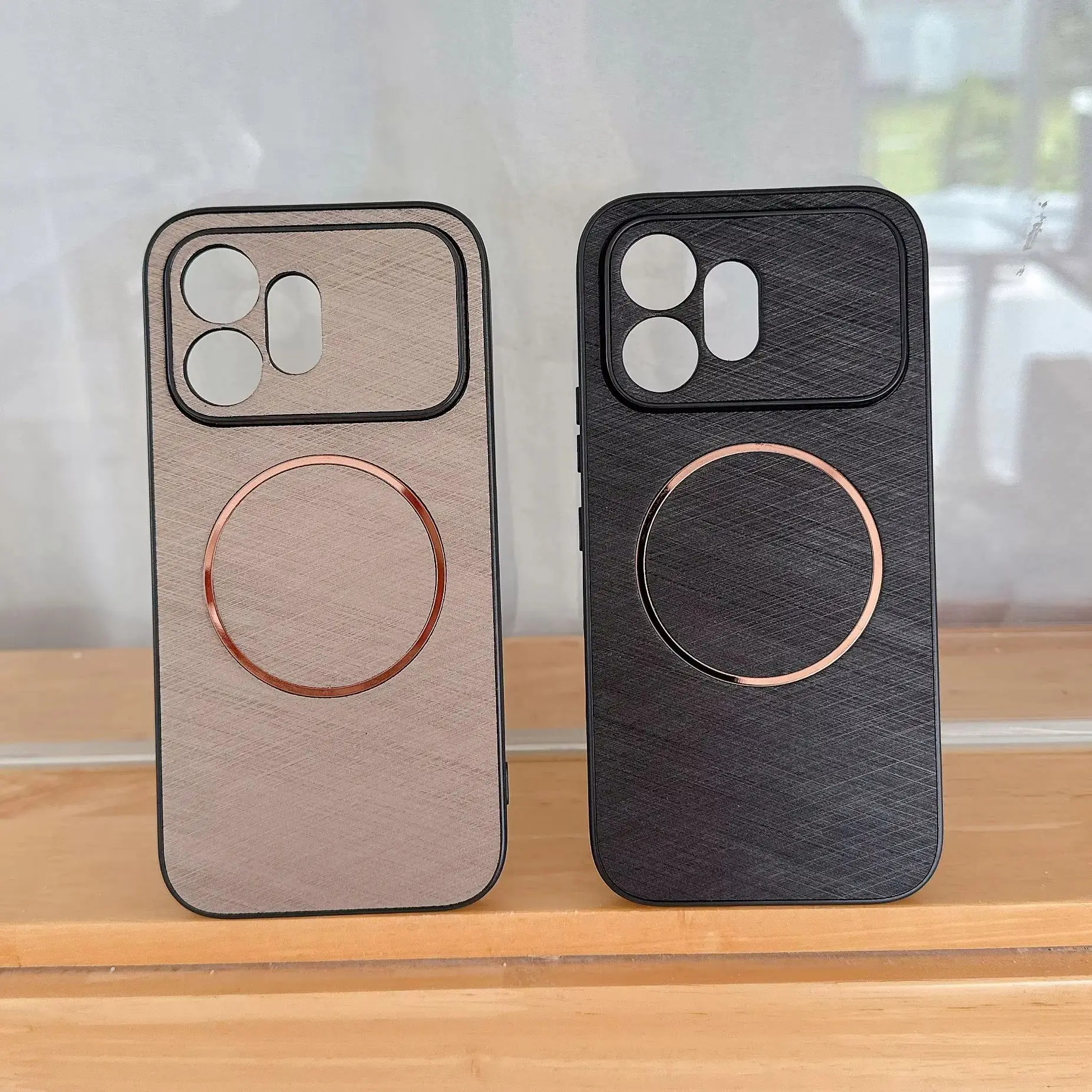 Silk Pattern Magnetic Wireless Charging Protective Back Cover Case