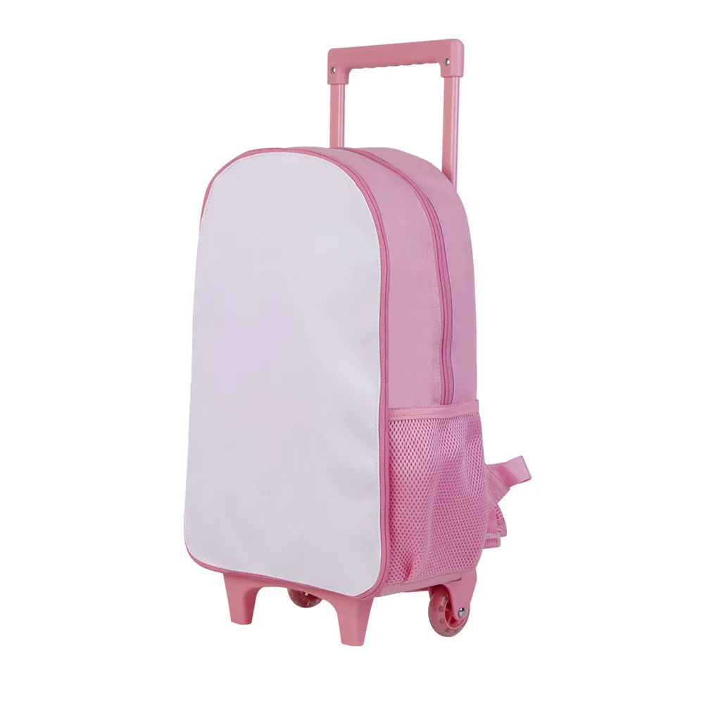 Portable Trolley School Bag Sublimation Blank Wheeled Schoolbag Student Book Bag Travel Storage Bags For Heat Transfer Print 5