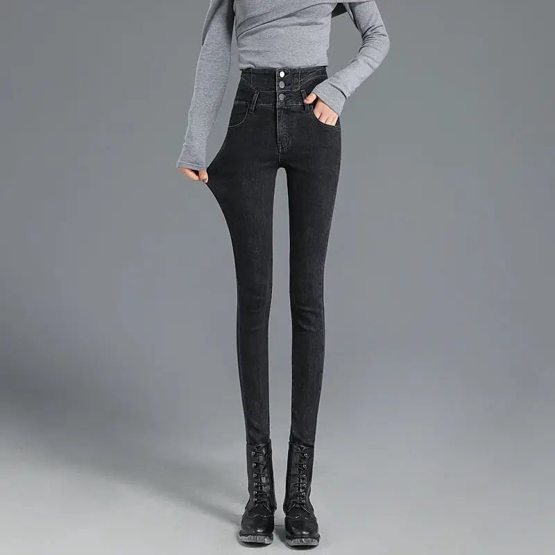 Women's Jeans High Waist Shot Pants for Women Skinny Trousers with Pockets Slim Fit Vintage A Chic and Elegant Loosefit Fitted Z