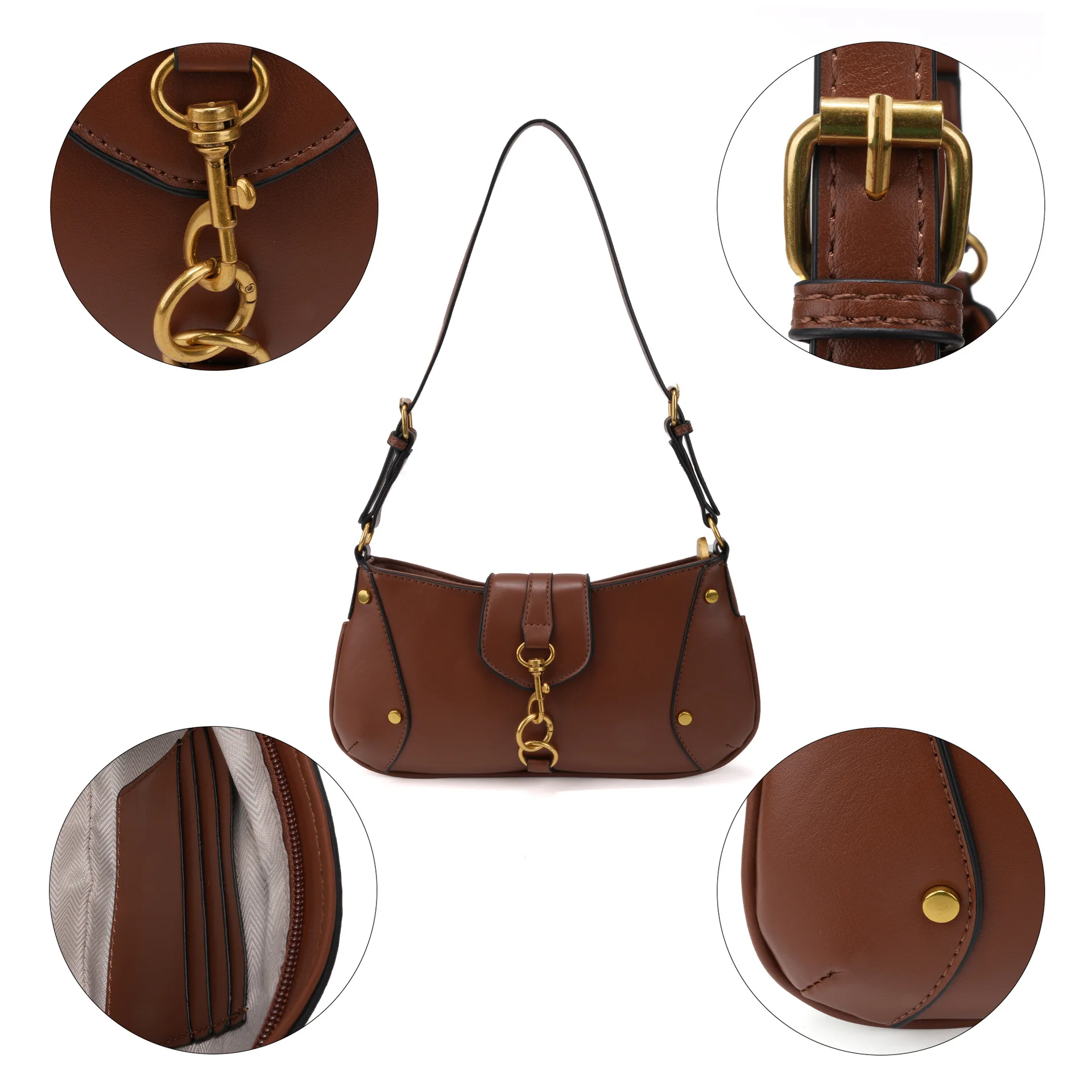 French Stylish New Women's Handbag Trendy Quality Leather Fashionable Shoulder Bag Versatile Single Strap Square Shape Bag