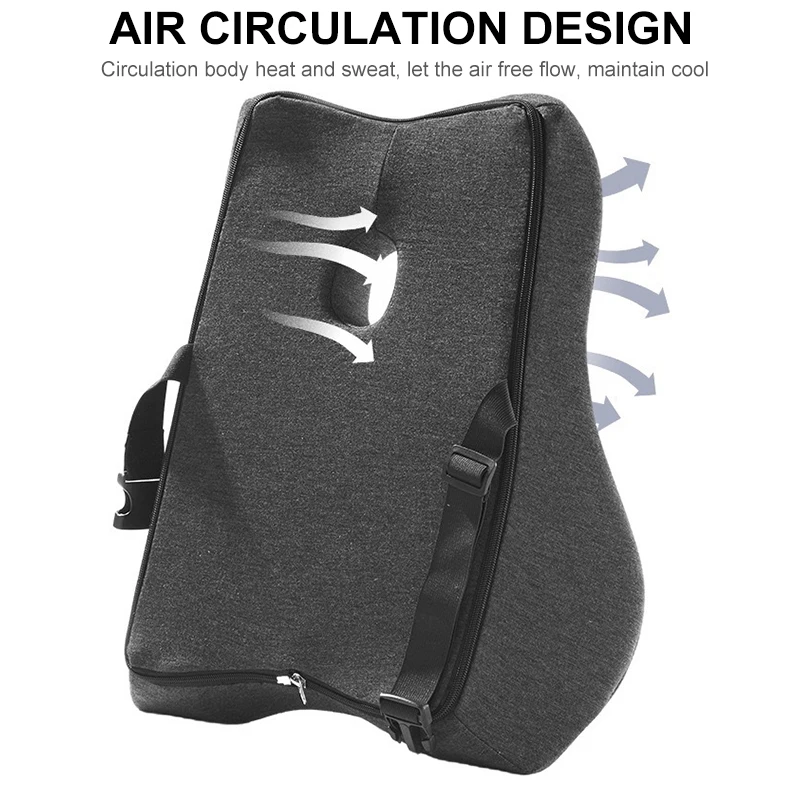 Office Waist Pillow Ergonomic Lumbar Support Memory Cotton 4D Curved Waist Pad Car Waist Rest Office Waist Pillow Ergonomic Lumb 3