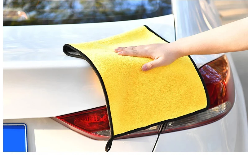 Doppelseitige Auto-Mikrofasertücher Super saugfähig Waschen Auto Trockentuch Fenster Glas Doppelschicht Reinigungstuch Großhandel