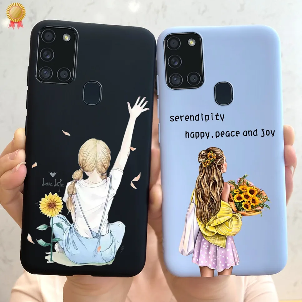 For Samsung Galaxy A21 SM-A215 Case Cute Butterfly Flower Man