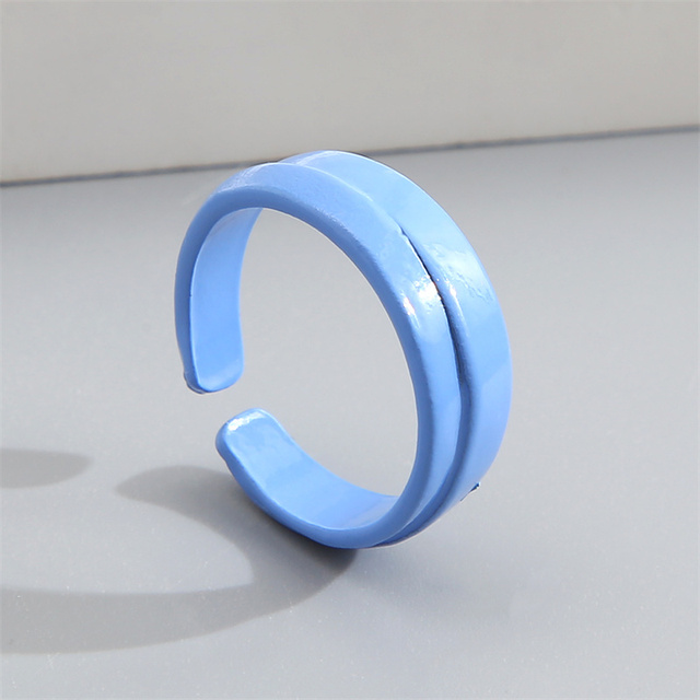 Ring Set Wholesale 2022 Summer Fashion Fruits Flowers Geometric Chain Candy Color Opening Rings Women Finger Jewelry