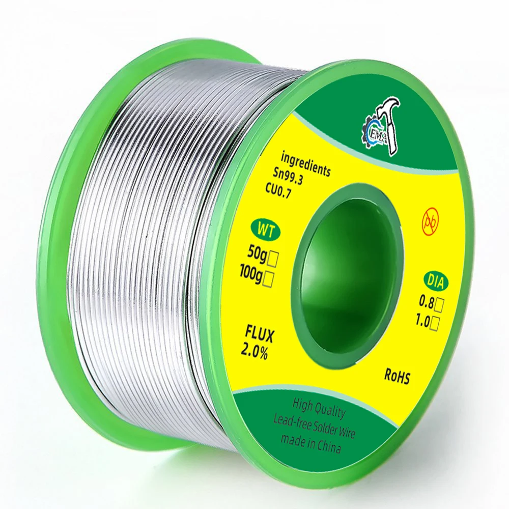High Purity Lead-free Solder Wire SN99.3Cu0.7 Rosin Core soldering wire soldering tin wire No Washing Environmental Protection Tin 50/100/500g