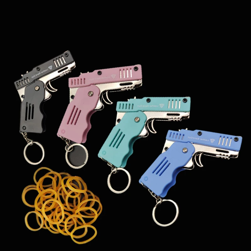 Keychain Rubber Band Gun Mini Rubber Gun Keychain Folding Rubber Bands Gun 1pcs Aliexpress