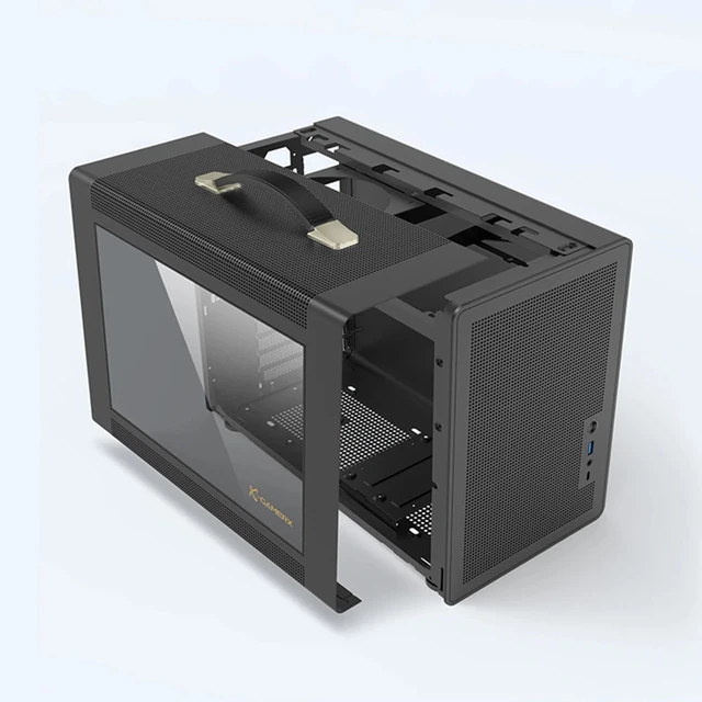 Power Train P60 ITX chassis desktop computer MATX desktop portable side-through host supports video card length 350MM 4
