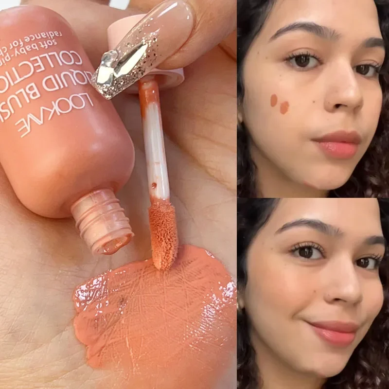 Fard Liquido Opaco Multiuso Waterproof Moisturizing Shadow Lips Cheek Blusher Peach Pink Red Orange Creamy Blush Trucco Viso