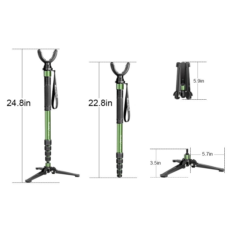 Manbily G-333 173cm Monopod for Hunting Adjustable Shooting Rest with U-yoke Holder Flexible Outdoor Hunting Tripod Stands remote control tripod head adjustable bipod adapter
