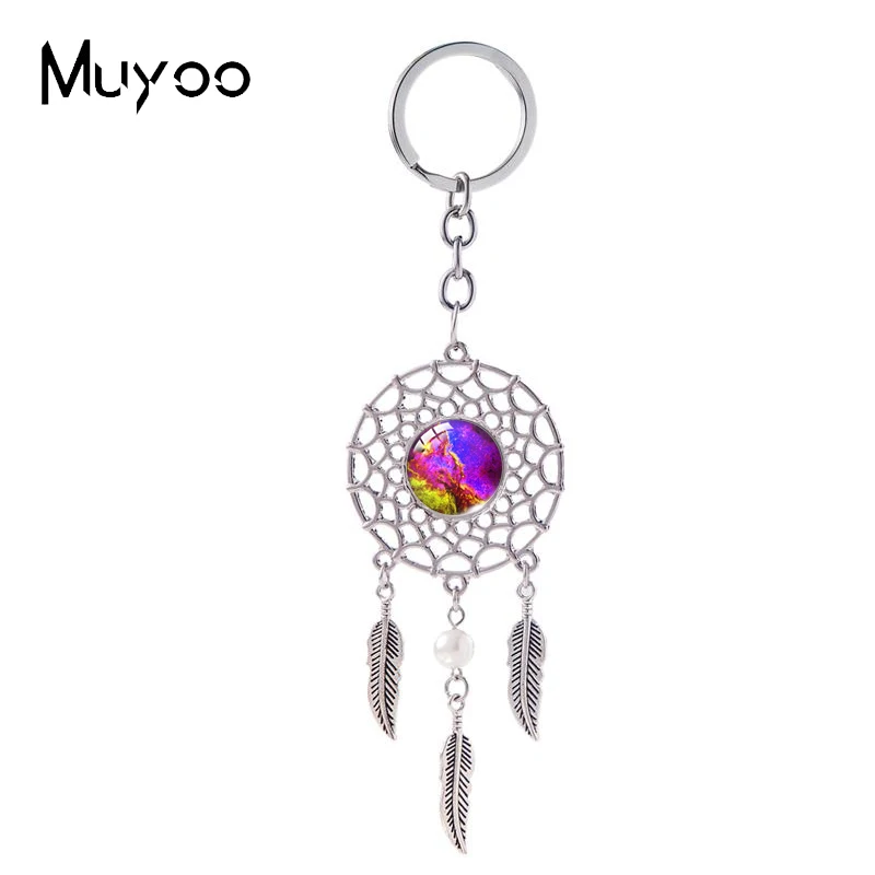 2023 Nuovo Arrivo Moda Colorata Galaxy Nebula Space Glass Dome Dream Catcher Portachiavi Portachiavi Portachiavi Portachiavi