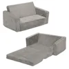 Serta Perfect Sleeper Extra Wide Convertible Sofa to Lounger - Comfy 2-in-1 Flip Open Couch/Sleeper for Kids, Grey 1