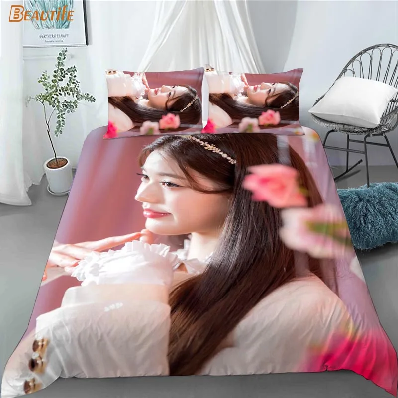 Custom IVE Jang Wonyoung 3 Pcs Duvet Cover Set Fashion Bedding Sets Comforter Duvet Cover Pillowcase Home Textiles 0505 4
