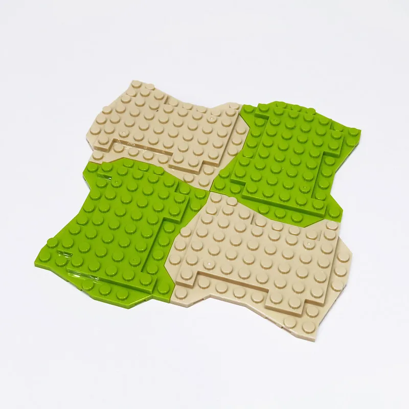 Building Blocks Toys 4pcs Irregular Special Baseplate DIY Assemble Plant Trees Forest Garden Figures Parts For Children