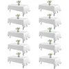 10 Pack White Table Cloth Rectangle Tablecloths 60X102 Inch,Polyester Table Cloth for 6 Foot Rectangle 1