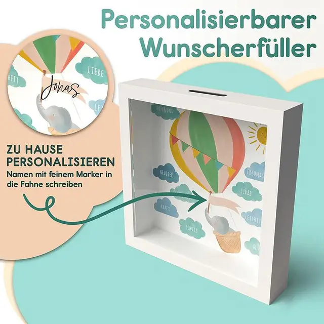 Piggy Bank Girls Money Banks 3D Képkeret Pénzmegtakarító Doboz Érme Konténer Fiúknak Lányok Születésnapi Ajándék Otthoni Dekoráció - Image 2