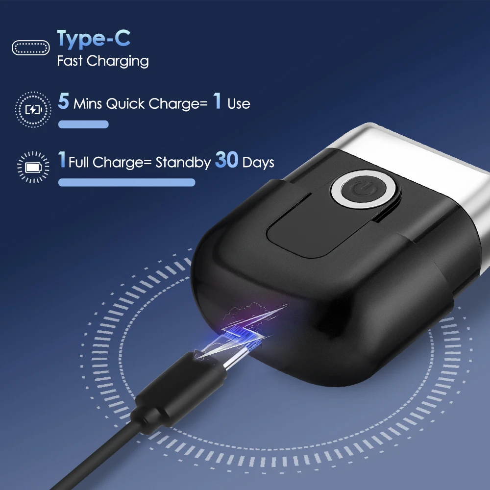 Electric Shaver Washable Digital Display Waterproof Mini Razor for Men Professional Electric Portable Travel Beards Trimmer