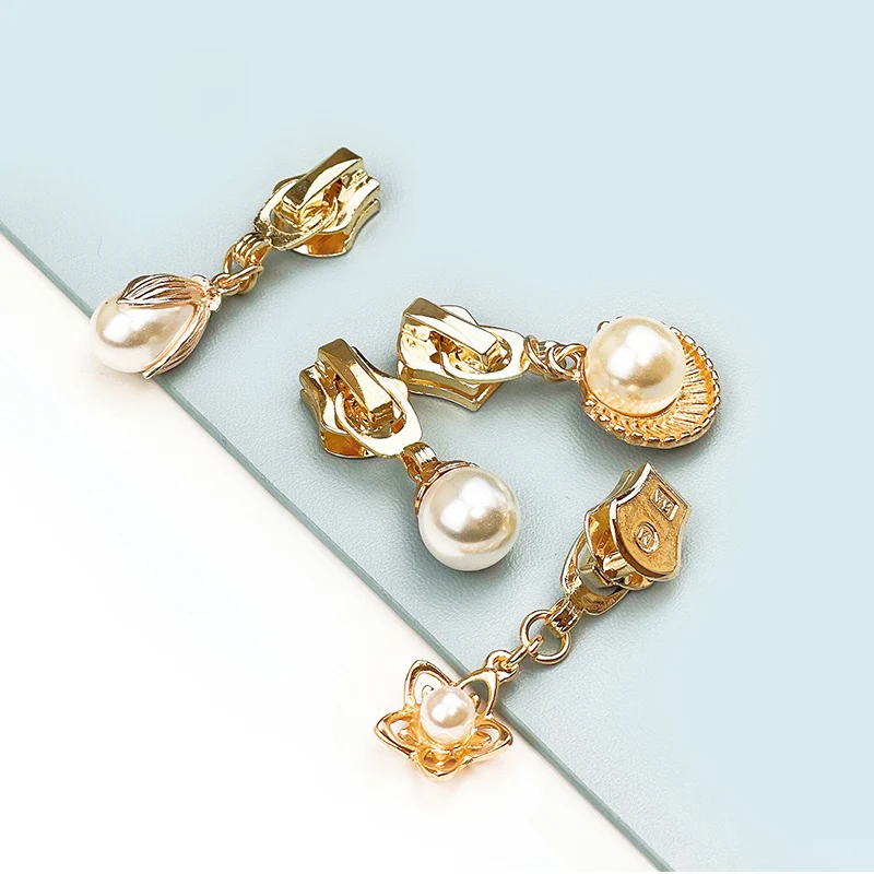 2Pcs Zipper Slider Use For 5# Metal Zip Decorative Cute Pendant Zipper Puller Ladies Clothes Bags Head Accessories P163N