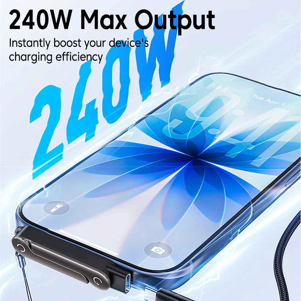 1/2/3PCS Type C Phone Charging Bracket Adapter 240W Fast Charging thumbnail 10