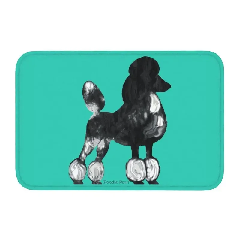 

It's Poodle Parti Time Front Door Mat Anti-Slip Indoor Waterproof Doormat Kitchen Balcony Entrance Rug Carpet