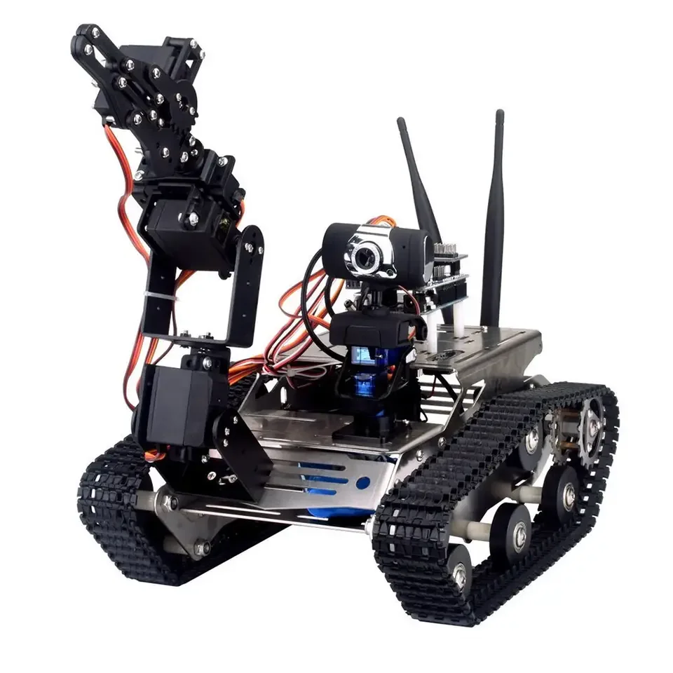 Wireless Wifi Manipolatore Robot Car Con Braccio Per Arduino Vehicle Robotics Camera Kit Educativo Di Ios Android Pc Controlled En